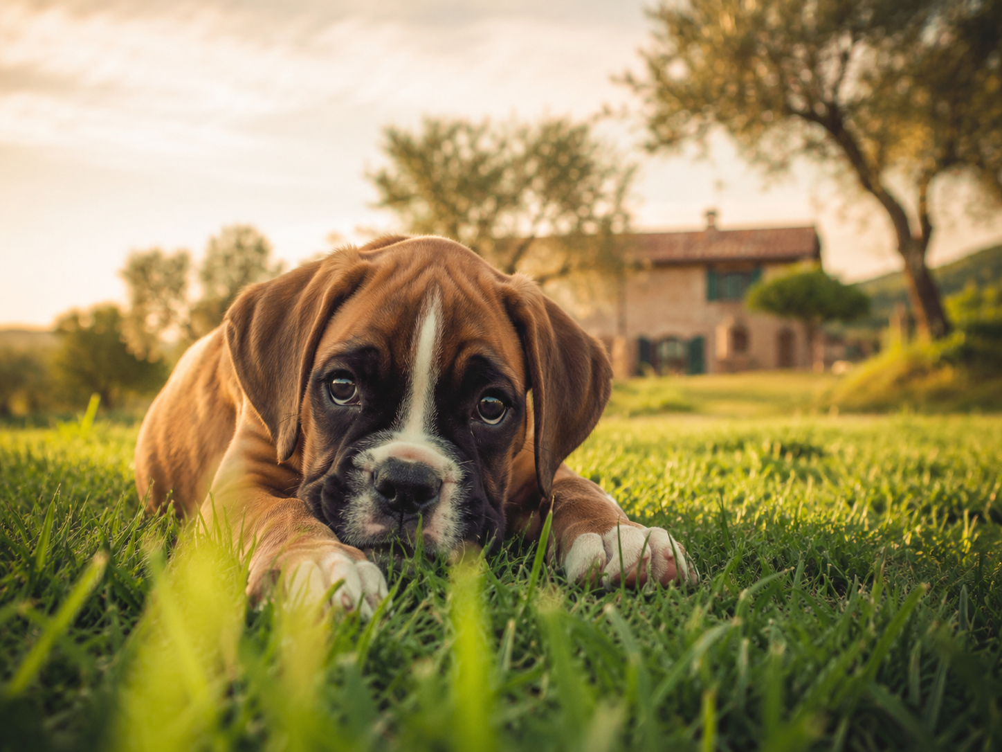 Cucciolo di cane con sguardo dolce e timido